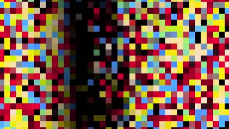 looped transition from background with colorful pixels. animation. background of multicolored small squares with moving transition line