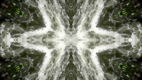 Kaleidoscope-from-Nature-Shots,-Wissahickon-Creek