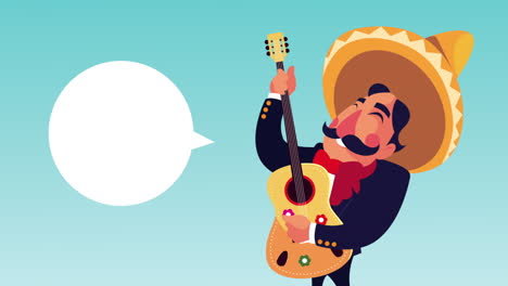 mexican mariachi playing guitar character