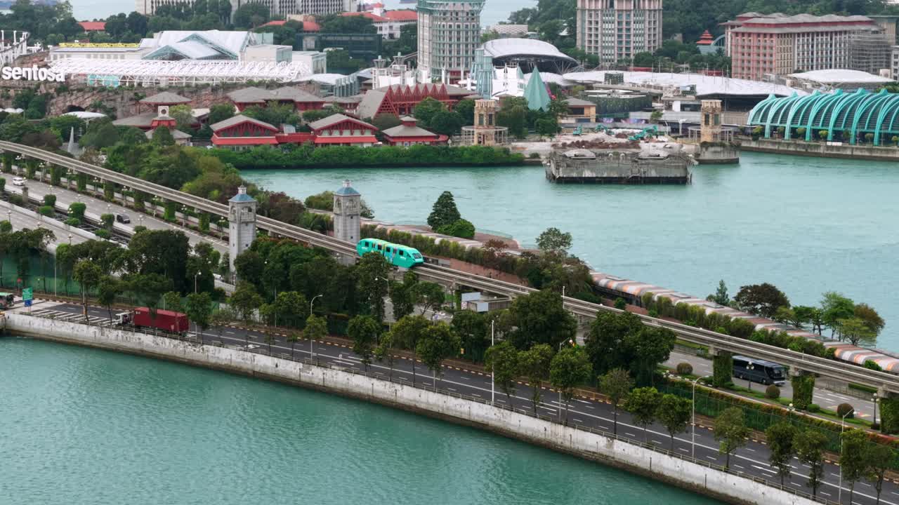 4K Drone Aerial Footage from Singapore Vivo-Sentosa By Tram