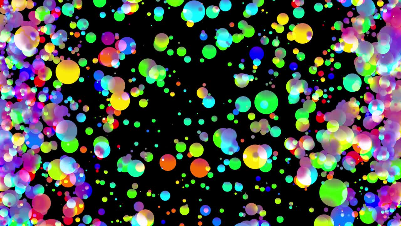 4k 루프 추상적인 배경은 평평한 스타일의 물에 페인트 거품이나 염료 방울과 같은 아름다운 다채로운 공을 가지고 있습니다.