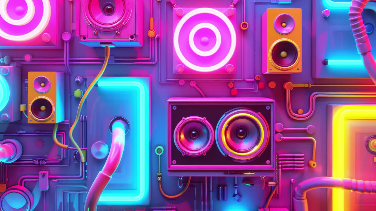스테레오 오디오 스피커와 함께 ai 배경