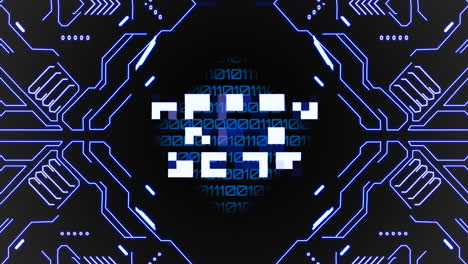 feliz año nuevo con patrón cyberpunk