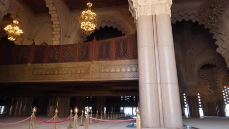 Exquisite-interior-of-Hassan-II-Mosque-in-Casablanca,-Morocco