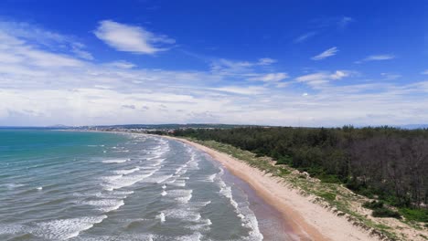 aerial view of the windy coast in lam dong
