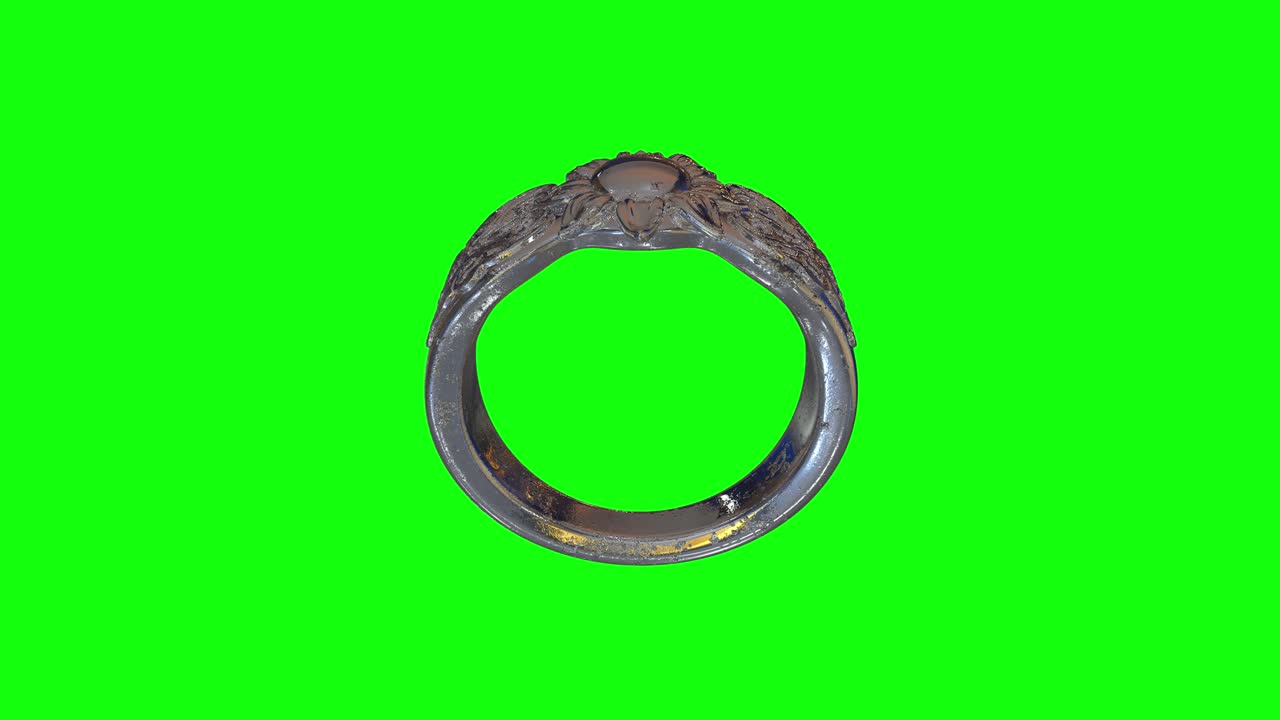 8 animaciones anillo de plata joya tallada esterlina pantalla verde clave de croma en 3d