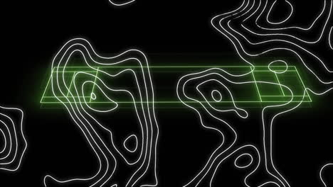 animación de líneas blancas del mapa que se mueven sobre el campo deportivo de neón