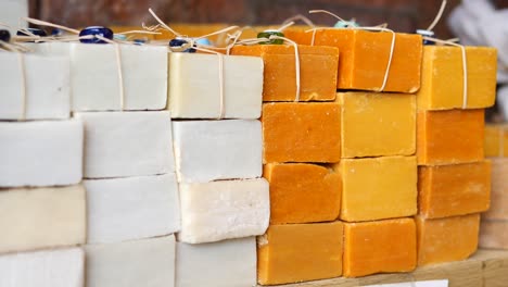 handmade soaps in different colors