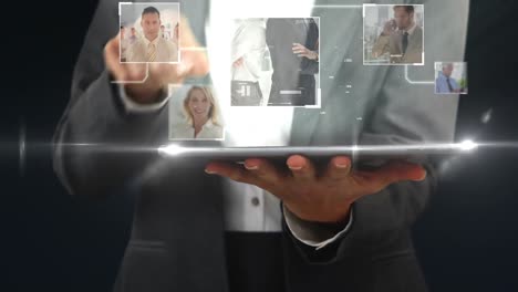 hombre de negocios usando una tableta digital