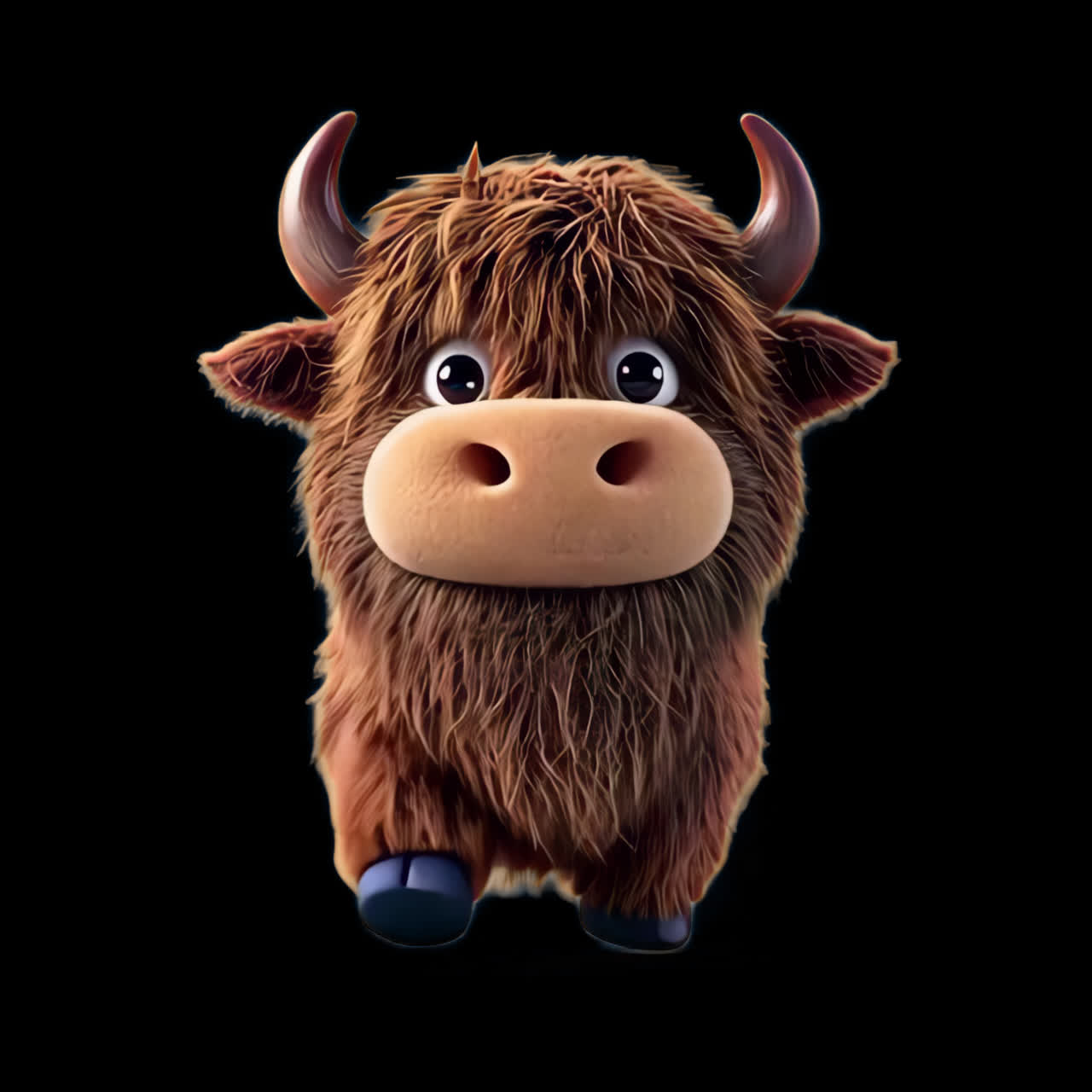 Animação 3D de animal fofo isolado, vídeo transparente em 4K, canal alfa, ProRes 4444