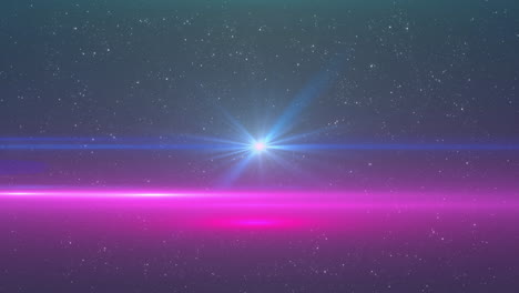 animación de luz azul brillante que se mueve sobre manchas de luz y estrellas en el fondo