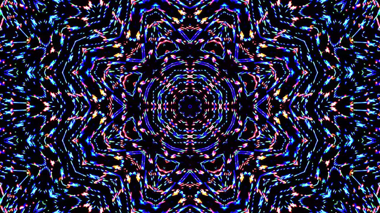 abstract caleidoscopio brillante hermosa línea roja azul movimiento suave con movimiento de luz brillante