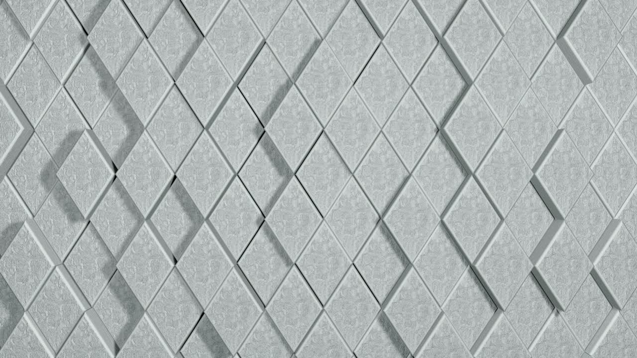 animación de fondo en 3d de rombos de piedra elegantes. en bucle