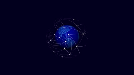 3d brillante animación de rotación del planeta tierra. globo girando video de bucle sin costuras. visualización de grandes datos. concepto de comunicación de redes sociales. resolución de 4k.
