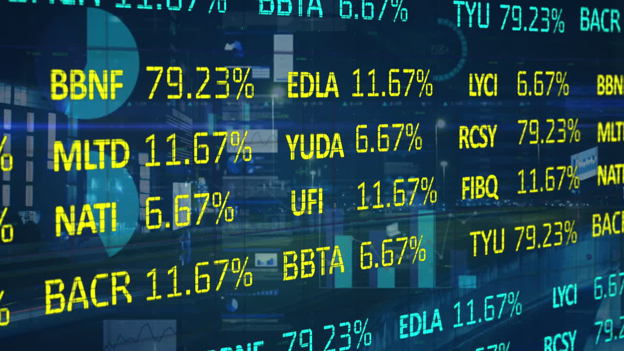 Animation of statistics and financial data processing
