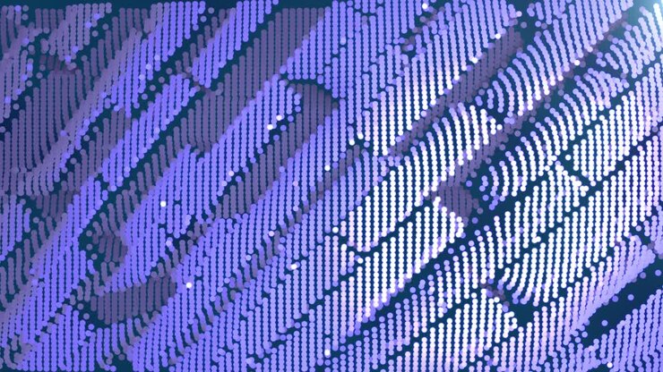 Animated multicolored background of round particles
