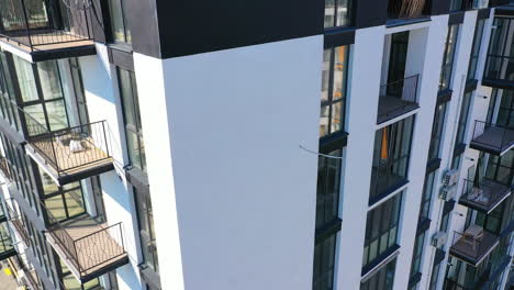 city modern building on aerial view. contemporary residental building in the city.