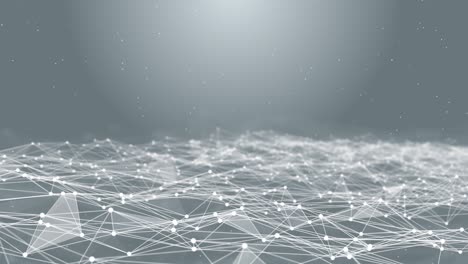 3d abstract digital wave particles network seamless loop animation technology background.