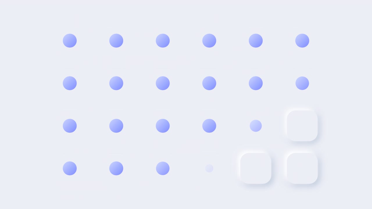 Abstract Neumorphic Grid Animation with Pulsing Circles