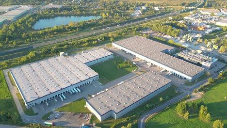 aerial view of goods warehouse