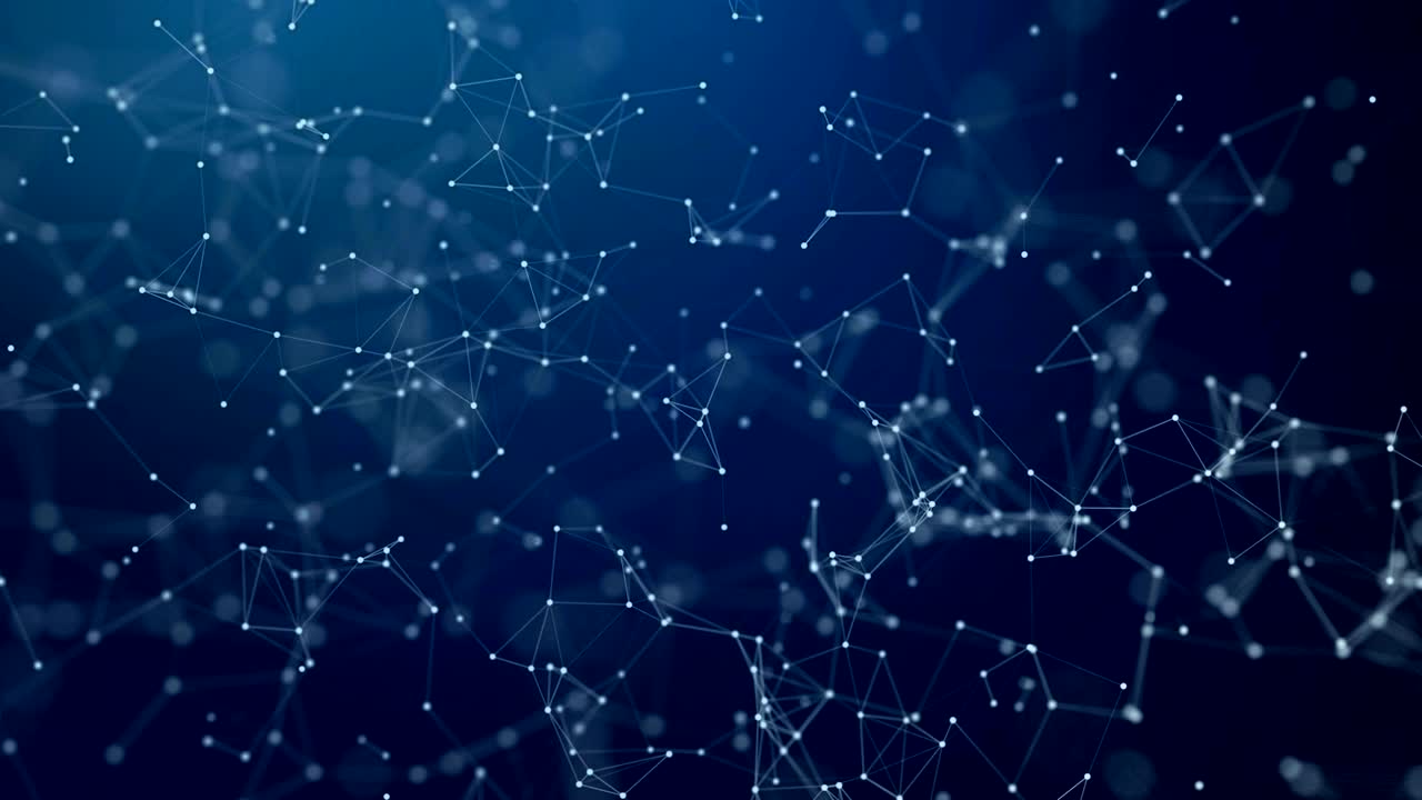 tecnología moderna rotativa con conexiones y nodos. plexo dinámico con números. tecnología futurista líneas abstractas, triángulos y puntos. conexiones de red de bucle sin costuras de fondo