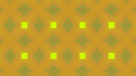 kaleidoscopic shapes moving hypnotically on yellow background