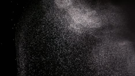 powder isolated on black background