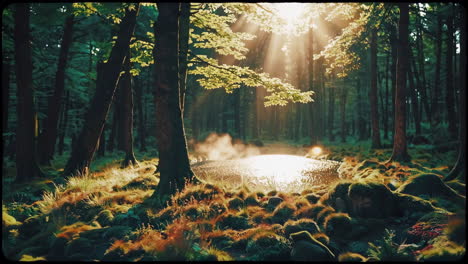 amanecer en el bosque