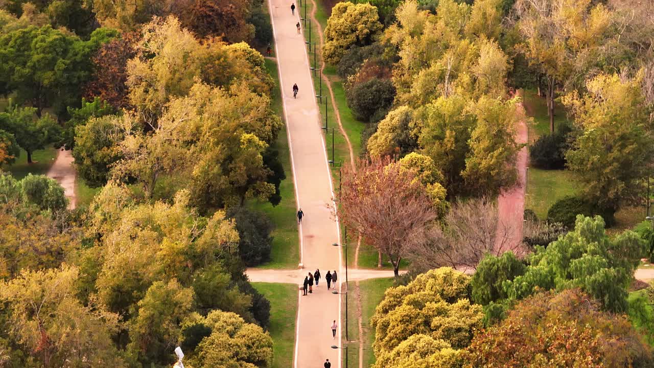 Abbondante e lussureggiante Giardino del Turia, Avinguda Manuel Falla, Valencia, Spagna