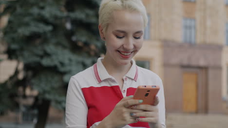 woman using a smartphone outdoors