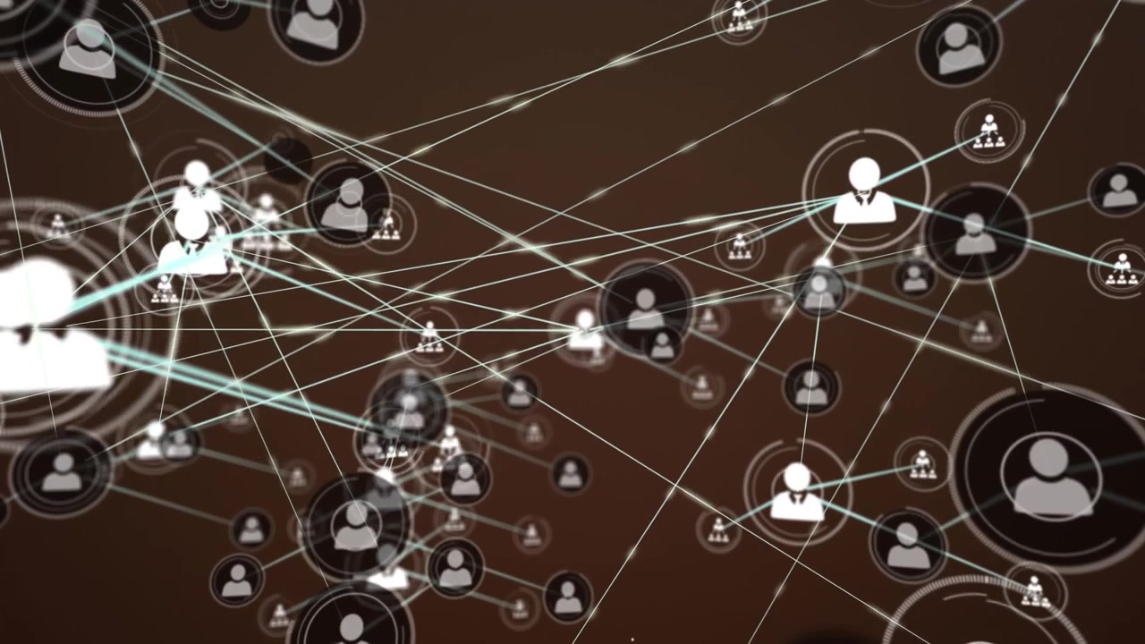 Animation of network of connections with icons