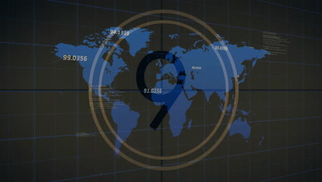 Mapa-Del-Mundo-Que-Muestra-Datos-Numéricos-Con-Animación-De-Cuenta-Regresiva-En-El-Fondo