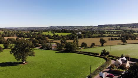 Aerial-Above-Buckerell-Village-Showing-Idyllic-East-Devon-Countryside