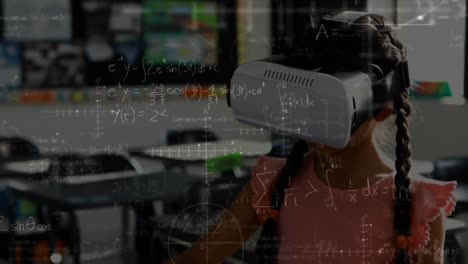 Girl-wearing-a-virtual-reality-headset-in-a-classroom