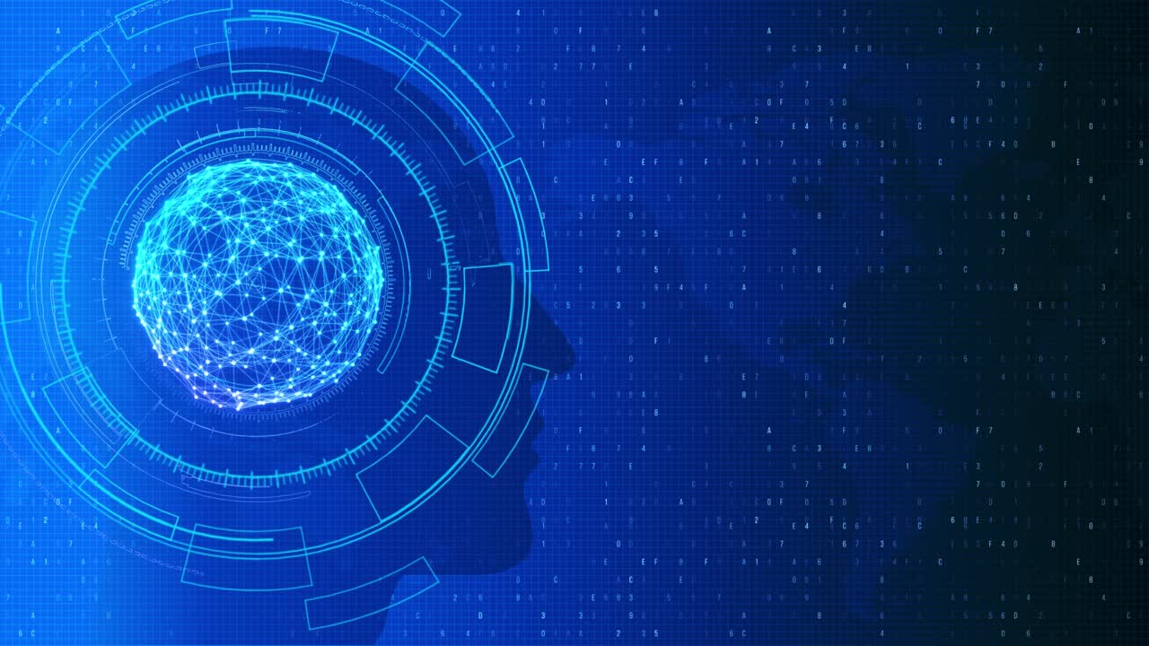 la inteligencia artificial de la red 5g en el fondo del bucle del chip cerebral.