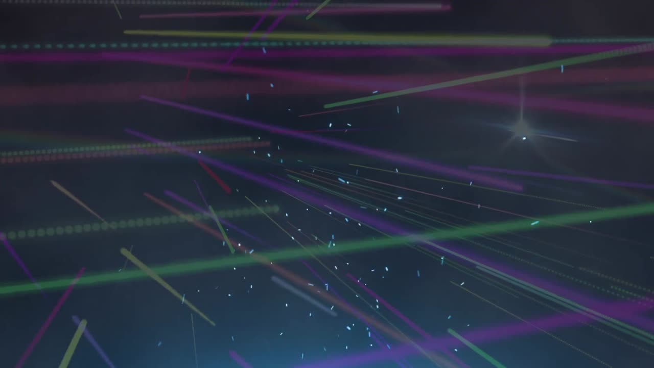 海洋の背景に動く線と点のアニメーション