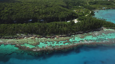 Nueva-Caledonia-Islas-De-Lealtad-Isla-Maré,-Increíble-Playa-De-Coral-Bay,-Vista-Aérea