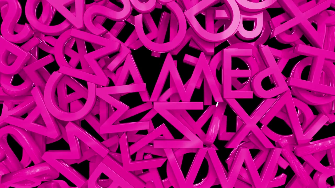 Letters alphabet characters fill screen transition capital type font book abc 4k