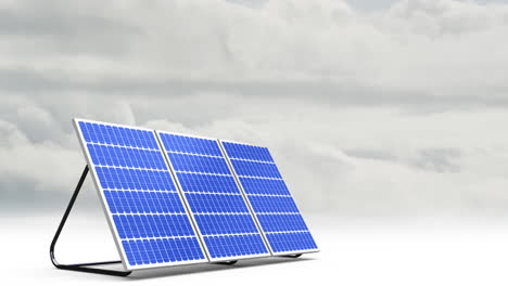 animación de paneles solares con el cielo en el fondo
