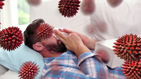 Red-viruses-and-ill-man