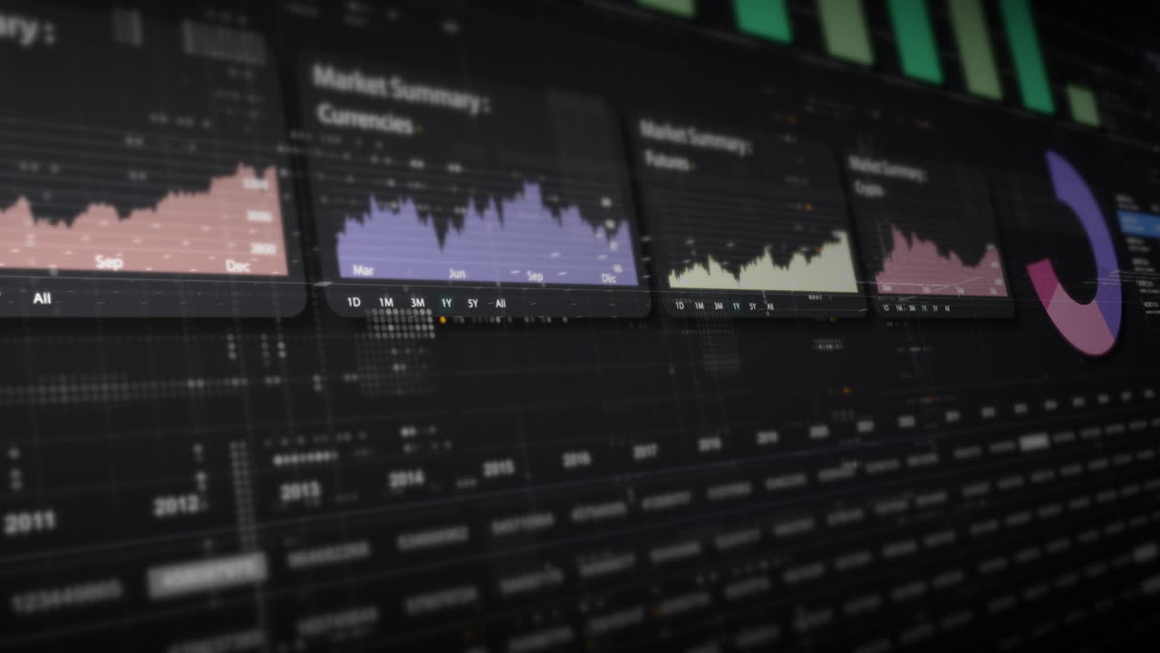 비즈니스 인포 그래픽, 애니메이션 차트 및 비즈니스 미팅 모을위한 데이터 기반 통찰력을위한 동적 데이터 비주얼: 거래, 증권 거래소 및 암호화폐의 세계를 탐색하십시오.