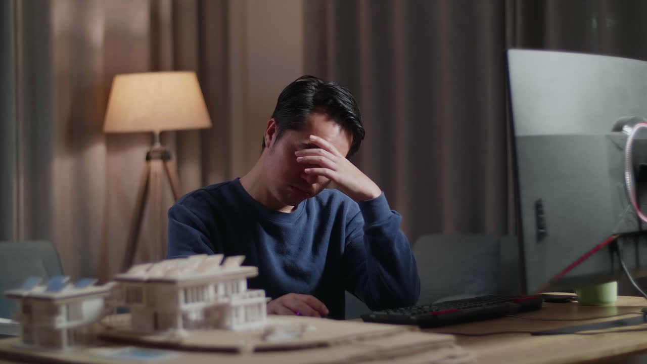 밤에 스트레스를 받는 건축가