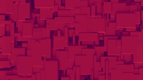 Animation-of-red-shapes-moving-on-blue-background