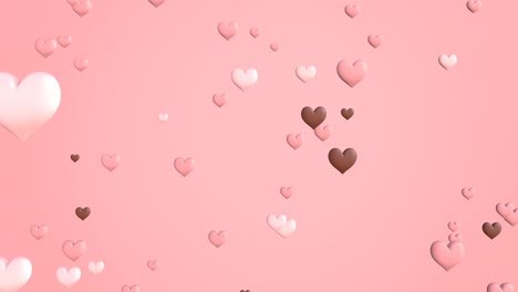 confeti en forma de corazón, sobre un fondo rosado.