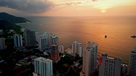 Aerial-drone-view-of-Santa-Marta,-Colombia