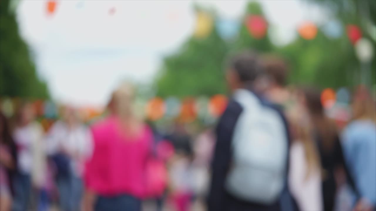 Blurry Crowd at an Outdoor Event
