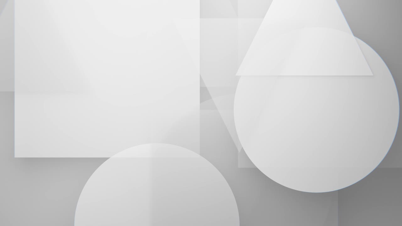 Abstract Geometric Shapes Moving Seamlessly in White and Grey