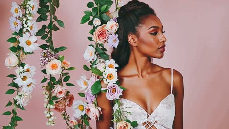 floral fashion portrait