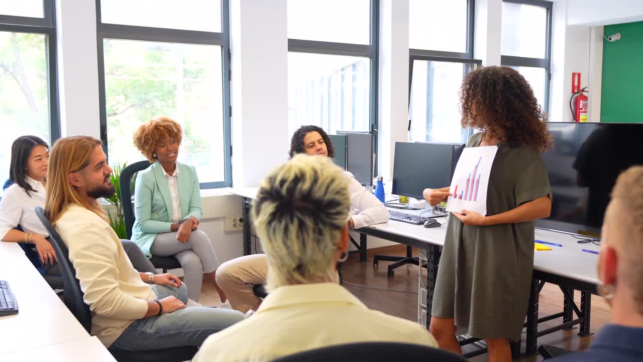 Diverse team having a business meeting in a modern office