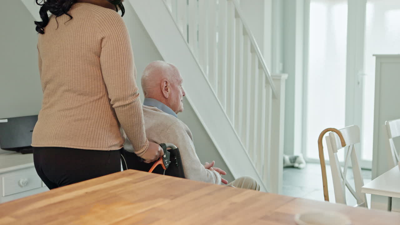 Elderly man being cared for at home